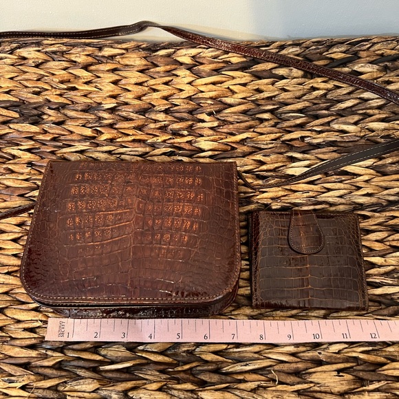 Crocodile Skin Shoulder Bag/Purse and Wallet - Vintage - Picture 9 of 11
